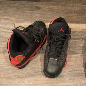 Jordan 13s black and red